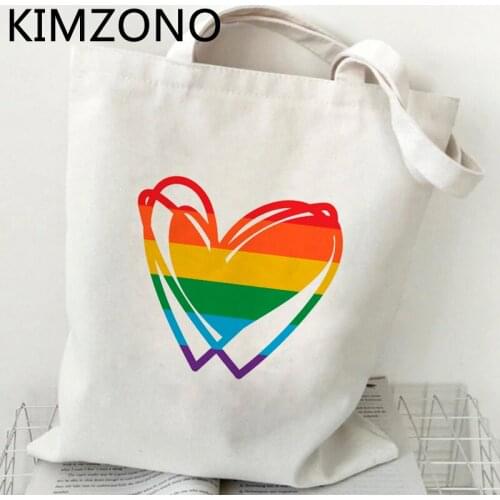 Lgbt shopping bag reusable tote jute bag bolsas de tela canvas shopper bag string foldable net bolsas ecologicas custom