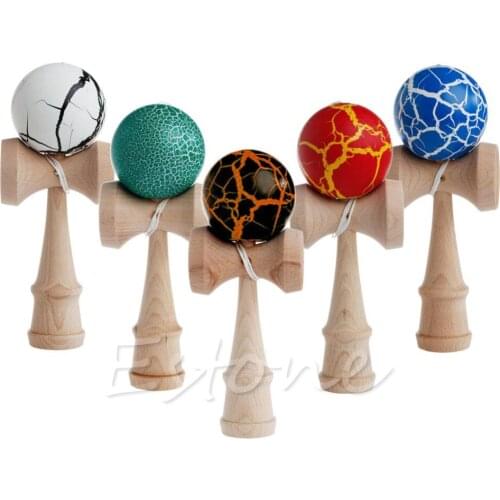 Crack Pattern Toy Bamboo Kendama Best Wooden Kids Educational Toys