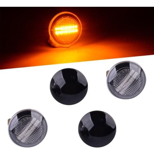 XGB500020 2Pcs/Set Dynamic LED Side Wing Repeater Indicator Lights Round fit for Land Range Rover L322 (Smoked/Clear Lens)