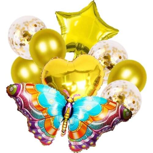 Butterfly Mylar Foil Balloons Bright Colored Fairy Butterfly Princess Theme Party Wedding Baby Shower Home Decoration Birthday
