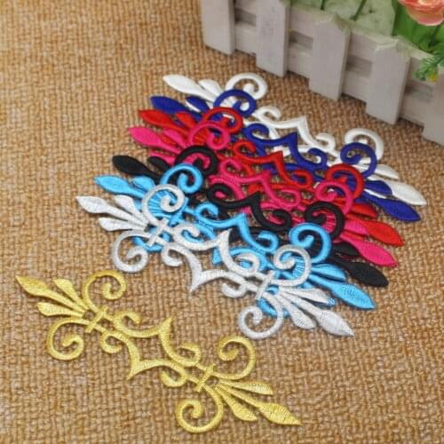 Gold Cosplay Costumes Appliques 20 Pieces Golden Embroidery Patches Iron On Gold 17.5cm*6cm