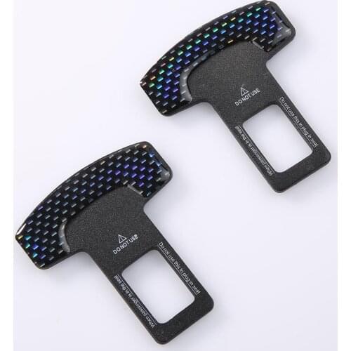 2 Pcs Safety Belt Buckles Real Carbon Fiber Car Seat Alarm Canceler Stopper Car Internal Accessories