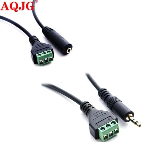 3.5mm 1/8" Stereo TRRS Male 4 Pole To 4 Pin AV Screw Video Shield Balun Terminal Plug Connector Solderless Block Adapter Cable