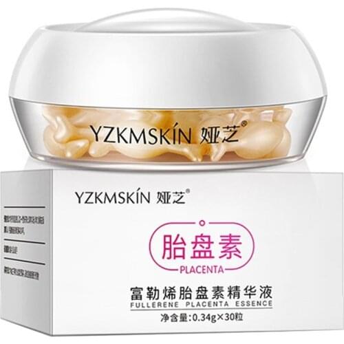 30grains/Box Vitaminis Face Serum fullerene placenta Essence Capsule Fade Fine Lines Anti-aging Anti-wrinkle Whitening Skin Care
