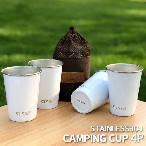 4pcs Outdoor Stainless Steel Cup Camp picnic BBQ Beer Mountaineering Water Tea Milk Coffee travel cups and mugs cute creative