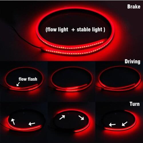 40''Third Stop Brake Light Bar Rear Tail Red Strip Multifunction High Mount Reverse Stop Signal Warning Lamp LED