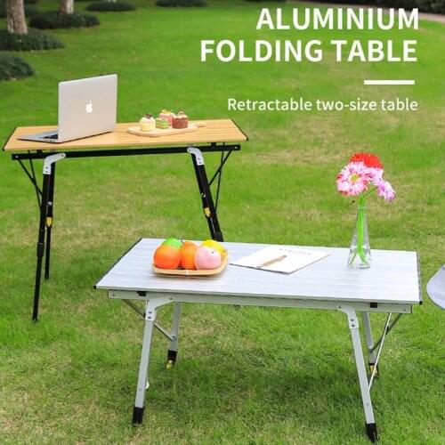 Aluminum Egg Roll Tables Outdoor Portable Folding Lifting Table Camping Hiking Picnic BBQ Desk Lightweight Travel Tables
