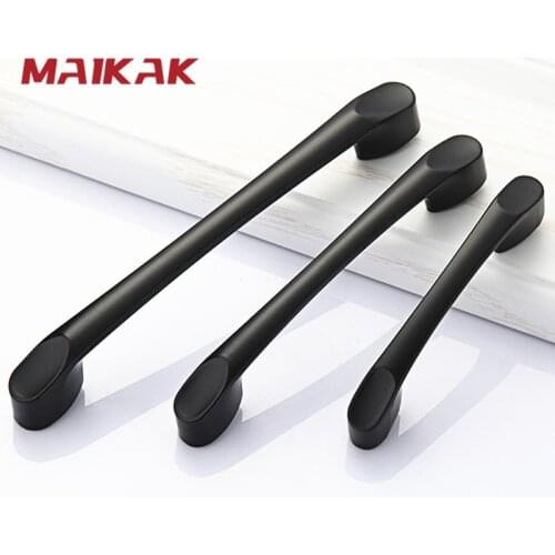 Aluminum Alloy Black Cabinet Handles American style Kitchen Cupboard Door Pulls Drawer Knobs Fashion Furniture Hardware