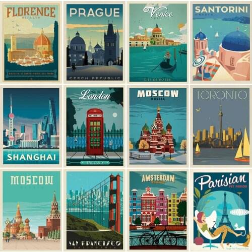 EverShine Diamond Mosaic Landscape Picture Of Rhinestones Kits Diamond Embroidery City Needlework Painting DIY Home Decor