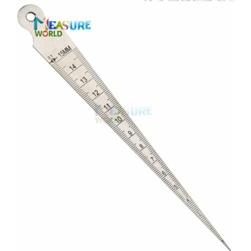 1pc Stainless Steel Taper Gauge Inch/ Metric 0-15mm Welding Gauge Gage Test Ulnar Ruler Welder Inspection Measuring Tools