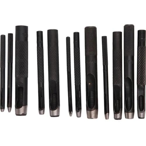 LMDZ 1pcs Round Carbon Steel Leather Craft Shank Hollow Puncher Belt Punch 1-10mm for Leather Belt Band Gasket Punch Tools