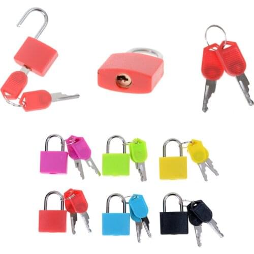 Small Mini Strong Steel Padlock Travel Suitcase Diary Lock With 2 Keys dropshipping