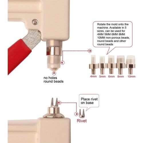 1 Set Manual Beading Machine With 2 Boxed No Hole Pearl For Cloth DIY Tools Such As Clothes Hats Outerwear Accessories Free Ship