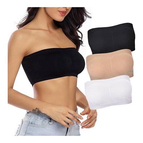 New Women Ladies Solid Color Underwear Wrapped Chest Soft Breathable Skin-friendly Chest Tube Tops Black Pink Blue