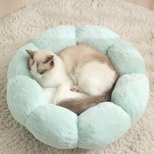 2021 New Pet Bed Warm Velvet Round Dog Kennel House Winter Pet Sleeping Bag Nest For Small Dogs Cats Soft Sofa Cushion Mats