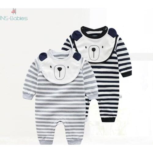 New Born Baby Spring-autumn Cotoon Clothing Cute Cartoon Animal Coatumes Baby Boys Long Sleeved Rompers Infant Climbing Roupas