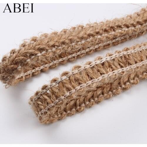 12mm 10Yards Braided Jute Lace Burlap Ribbon For Wedding Party Home Decoration DIY Hemp Crafts Wholesale