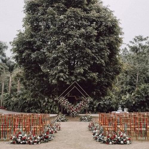 Wedding Diamond Arch Metal Backdrop Stand Square Geometric Flower Frame Floral Background Decoration metal flower stand