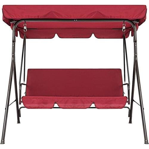 Terrace Swing Chair 2 Pieces / Set Universal Garden Chair Dustproof 3-Seater Outdoor Cover (Red)