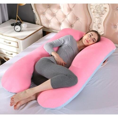 U Shape Women Ladies Pregnancy Solid Pillow Full Body Support Belly Contoured Comfortable Soft Pregnant Sleeping Pillow