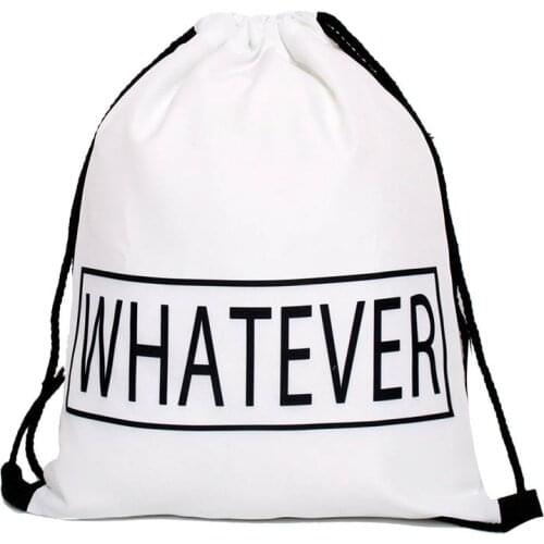 High Quality polyester Drawstring Bag Beach Women Men Travel Storage Package Teenagers Backpack sac femme with printing logo