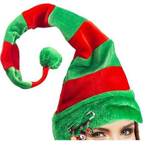 Funny Party Hats Christmas Hat Long Striped Felt Plush Elf Cap Holiday Theme Hats Christmas Party Accessory
