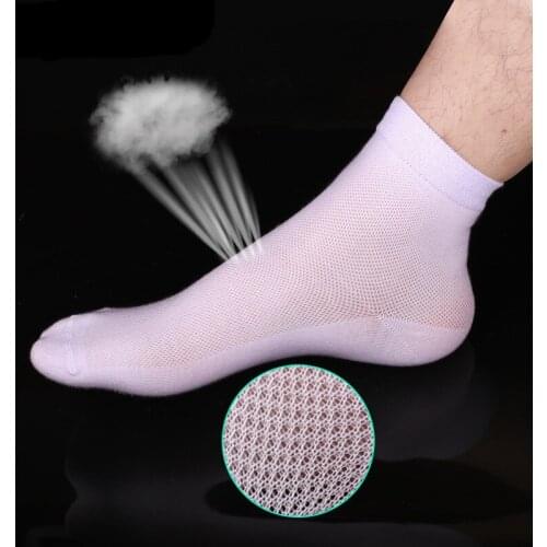 1 Pair Breathable Mens Socks Short Ankle Summer Elastic Men Solid Mesh High Quality Male Cotton Solid Soft Socks Hot Sale 2021