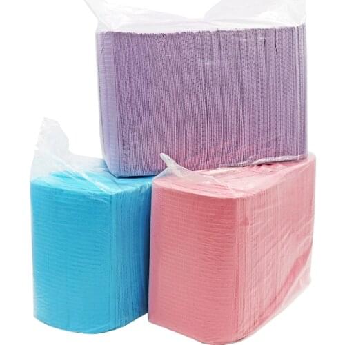 125pcs/pack Dental Disposable Towel Scarf Disposable Drape Medical Paper Scarf Water-Resistant Tattoo Bib Dental Pad