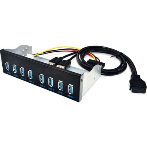 19 Pin To 8 Port USB 3.0 Hub 5.25 Inch CD-Rom Drive Bay CD Rom Front Panel for Computer Case