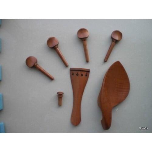 2 Sets of Jujube Violin Fitting 4/4 with chin rest, tailpiece, pegs and ends