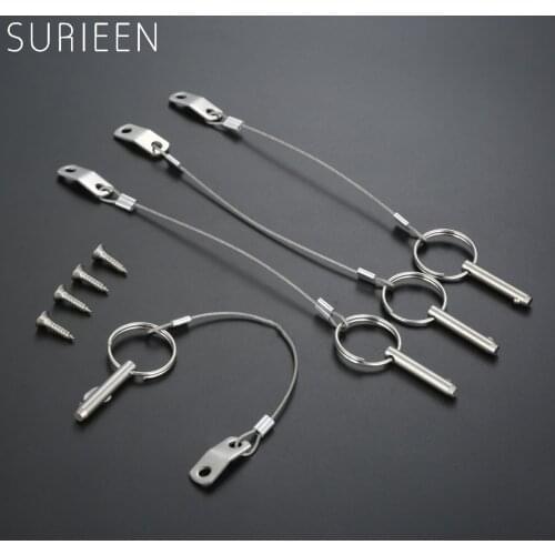 4 Pcs Stainless Steel Quick Release Pin With Lanyard Boat Bimini Top Deck Hinge Replaces Screw Marine Hardware Boats Accessories