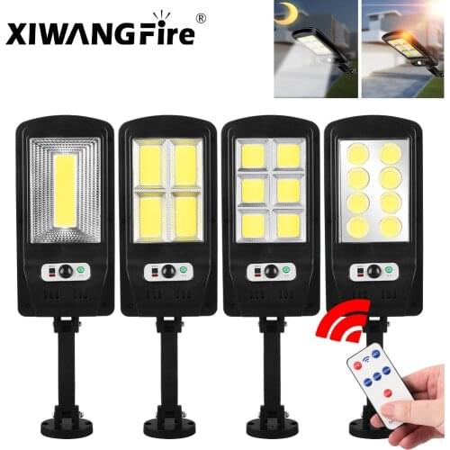 8 COB LED Solar Light Outdoor Solar Lamp PIR Motion Sensor Solar Powered Sunlight Street Remote Control Light for Garden Camping