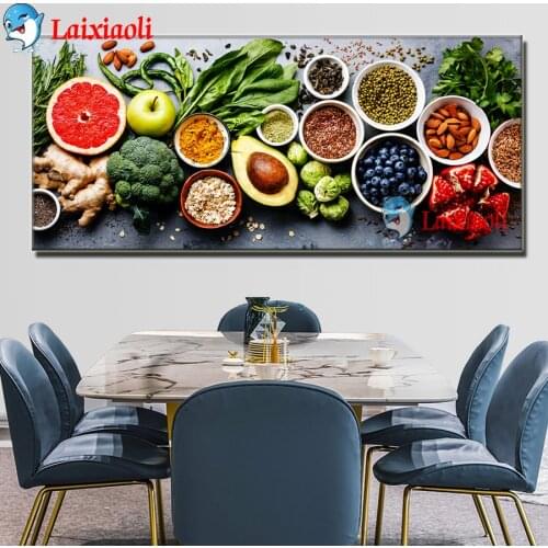 Diamond Embroidery"Fruits and vegetables"Diy Diamond Painting Full Round Square Mosaic Cross Stitch large kitchen decor painting