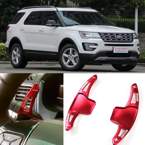 2pcs Steering Wheel Aluminum Shift Paddle Shifter Extension For Ford Explorer 2013-2017 Car-styling