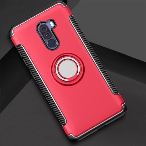 POCO Phone F1 Case Armor Ring Magnetism Holder Shockproof TPU+PC Cases for Xiaomi POCO Phone F1 Cover Coque For Pocophone F1