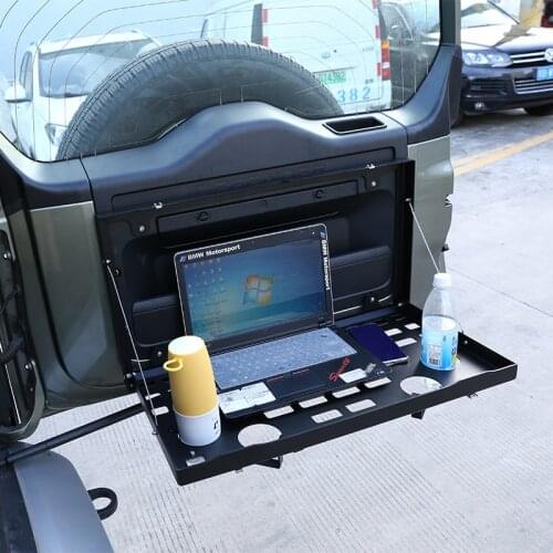 Aluminum Alloy Black Off-Road Travel Car Tailgate Table Back Door Foldable Shelf For Land Rover Defender 2020-22 Car Accessories
