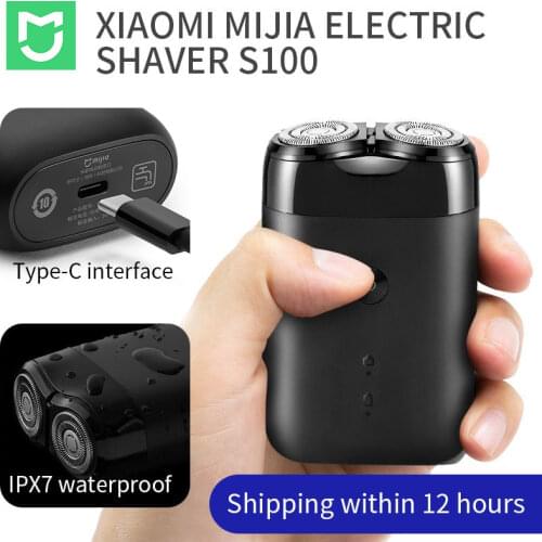 Xiaomi Mijia Shaver S100 USB Rechargeable IPX7 Grade Waterproof Rotary Shaver Beard Trimmer Shaver Mens Shaver Electric Shaver