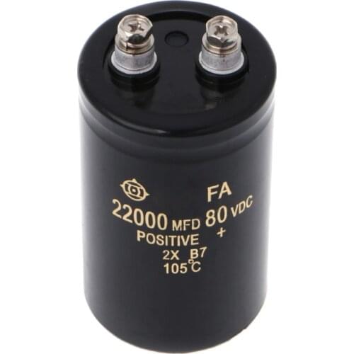 22000uF 80V Electrolytic Screw Capacitor Audio Amp Power Supply 50x80mm 105 degree