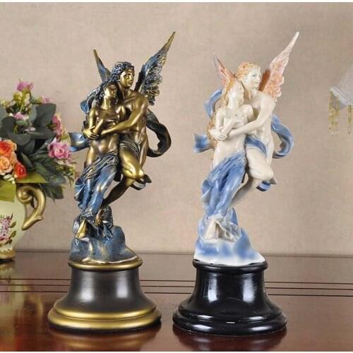 EUROPEAN GREECE ANGEL DANCE ART SCULPTURE GRECIAN CUPID STATUE FIGURINE RESIN CRAFTS HOME DECORATION WEDDING GIFT R2221