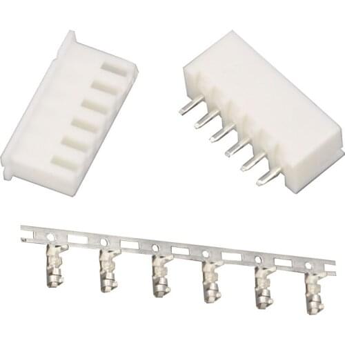 XH2.54-6P 6Pin Straight needle spacing 2.54mm connectors Male and Female Plug + terminals