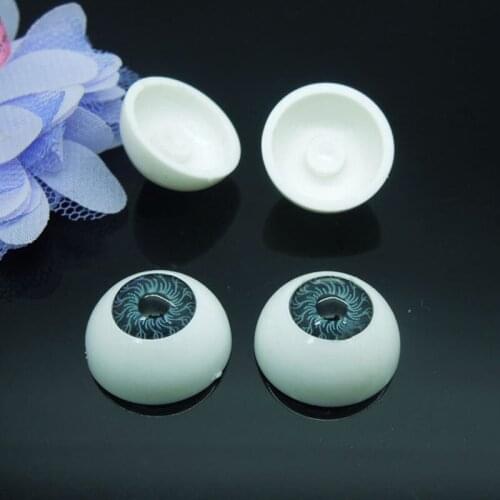 20Pcs(10pairs) Half Round Plastic Doll Eyes Gray Color BJD EYES, Doll Dollfie Eyes Eyeballs 20mm Wholesale AL194