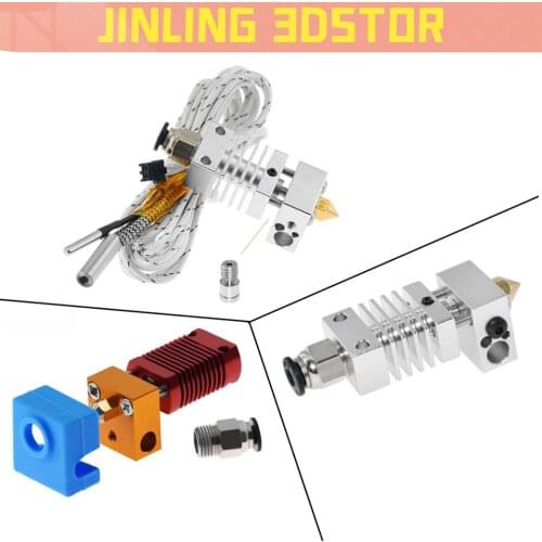 Hotend Extruder Kit Long Distance V6 Extrusion 12V/24V 50W J-head Heat Break Throat 1.75mm for Ender 3 CR10 CR-10S Printer