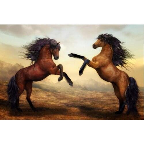 Oil painting horse The wooden puzzle 1000 pieces ersion paper jigsaw puzzle white card adult childrens educational toys