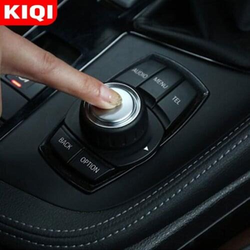 KIQI 1Piece ABS Car Console Multimedia Driver Buttons Knob Decorative Cover Trim Sequins for BMW X1 F48 2016 2017 2018 2019