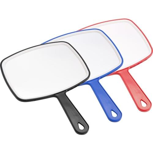 Square Hand Mirror Handheld Paddle Mirror Tool w/ Handle Large Viewing Hairdressing Mirror Barber Mirror Back Mirror