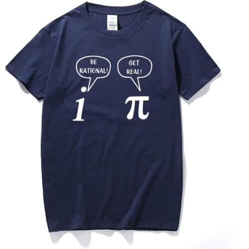 Summer Style Become Rational, Get Real! Mathematics Science Geeky Funny Joke Pun Pi T-Shirt Tops Funny For Mens T-shirts