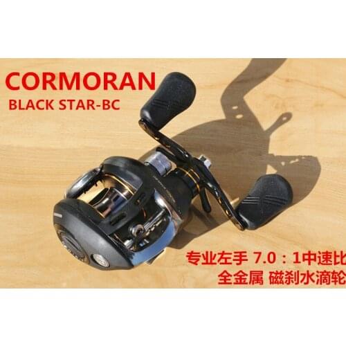 CORMOBAN BLACK STAR left hand version 7.0:1 medium speed ratio metal lure fishing reel BaitCasting wheel