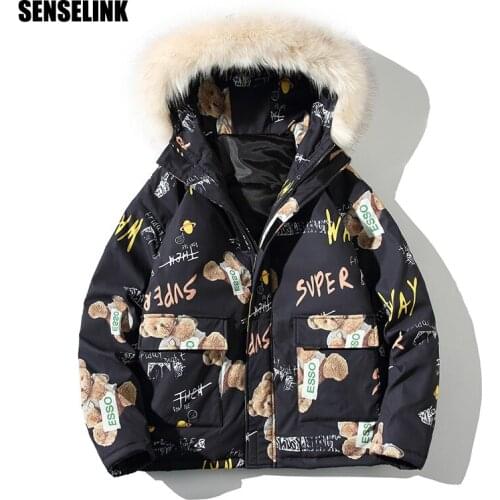 2020 Zipper Mens Printing Winter Jacket Hoodies Coat Hooded Warm Clothing Fashion Casual Mens Clothing Polyester 5XL