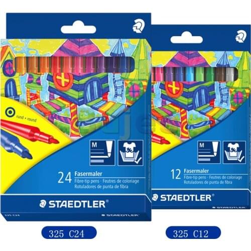 STAEDTLER 325 C12/24 Colors Watercolor Pen Set, Washable Drawing Marker for Student Kids, Environmental Protection Marekrs