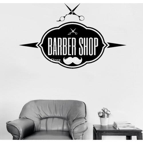 Barber Shop Man Shaving Sign Wall Decals For Window Sign Decal Sticker Barbershop Art Decor Posters Wall Stickers Barbers LC1087